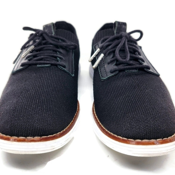 Cole Haan Grand Black Stitchlite Knit & Leather Lace-Up Wingtip Oxford  Sneakers - Picture 4 of 9
